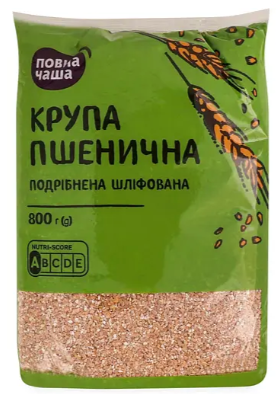 Крупа Повна Чаша пшенична, подрібнена шліфована 800 г